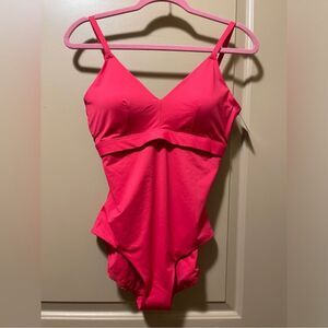 NWT Spanx 50129R One Piece Swimsuit Classic V-Neck Pink XL